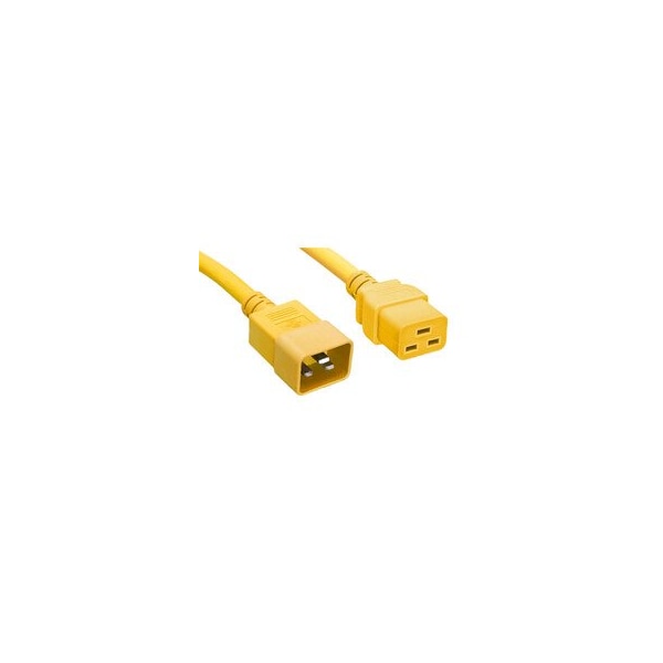 Cable Wholesale Heavy Duty Server Power Extension Cord, White, C20 to C19, 12AWG/3C, 20 Amp, 2 foot 10W3-41202YL - main